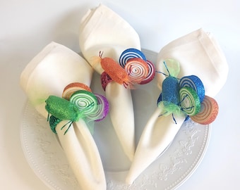 Candy Napkin Rings: Party Place Card Holders, Festive Table Decor