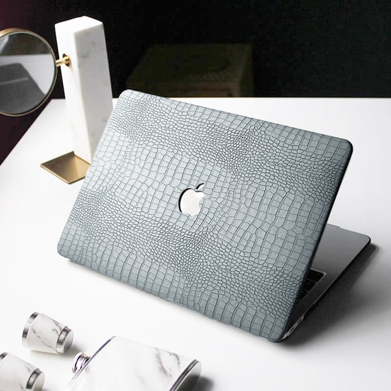Blue Gray Crocodile Leather Hard Case 