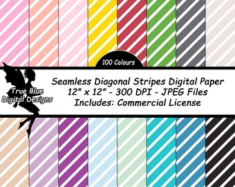 Seamless Diagonal Stripes, Digital Paper, Seamless Patterns, Stripe Pattern, Seamless Stripes, Lined Paper, Striped Paper, Printable Paper