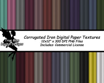 Corrugated Iron Digital Paper Textures, Corrugated Iron, Corrugated Iron Textures, Seamless Textures, Digital Paper, Scrapbook Paper
