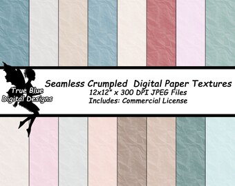 Verfrommeld papier, digitaal papier, verfrommeld papier texturen, scrapbook papier, instant download, afdrukbaar papier, digitaal scrapbook papier