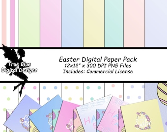 Papel digital temático de Pascua, Papel de Pascua, Feliz Pascua, Papel con huevos de Pascua, Papel de Pascua de álbum de recortes, Papel de Pascua imprimible
