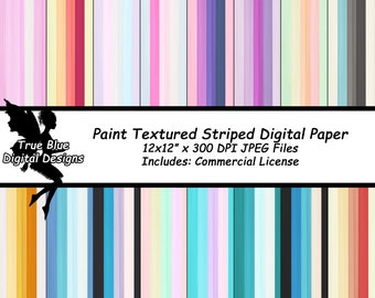 Paint Textured Stripes, Digital Paper, Striped Digital Paper, Paper With Stripes, Textured Paper, Textured Scrapbook Paper, Printable Paper