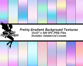 Soft Pastel Gradients, Digital Paper Pack, Unicorn Digital Background, Pastel Ombre, Unicorn Ombre Background, Pastel Gradient Textures