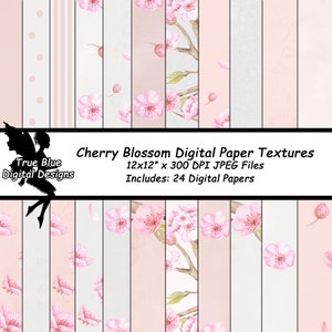 Kirschblüten Digitales Papier, Rosa Kirschblütenpapier, weißes Kirschblütenpapier, Sakura Digitales Papier, Scrapbook Digitales Papier