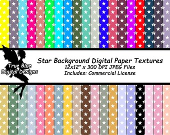 Star Background Textures, Star Paper, Digital Paper, Paper With Stars, Baby Shower Paper, Scrapbook Paper, Seamless Patterns, Star Pattern