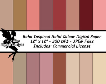 Boho geïnspireerd, effen kleuren, digitaal papier, boho digitaal papier, neutrale kleuren, scrapbook papier, digitaal scrapbook papier, boho papier