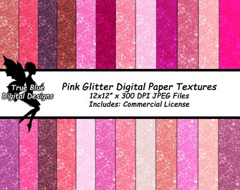 Naadloze roze glitter, digitaal papier, glamour digitaal papier, glitterpapier, glittertexturen, structuurpapier, plakboekpapier