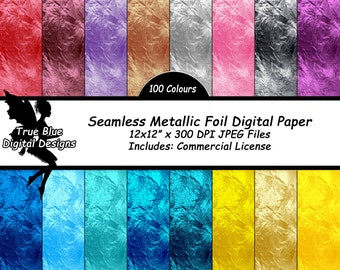Seamless Metallic Foil,  Textures, Metallic Digital Paper, Foil Textures, Foil Digital Paper, Metallic Textures, Digital Paper, Printable