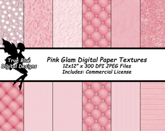 Pink Glam Digital Paper, Glam Textures, Glam Digital Paper, Pink Backgrounds, Printable Digital Paper, Pink Digital Paper, Commercial Use