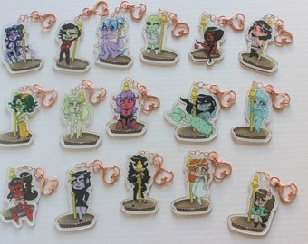 3" Double Sided Monster Girl Acrylic Keychains | Monster Girl Keychain | Vampire | Demon Girl | Monster Girl | Werewolf | Halloween