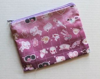 Yami Kawaii Menhera Canvas Cosmetics Pouch | Zipper Pouch | Canvas Bag | Pencil Pouch | Yami Kawaii | Menhera | Accessories Bag