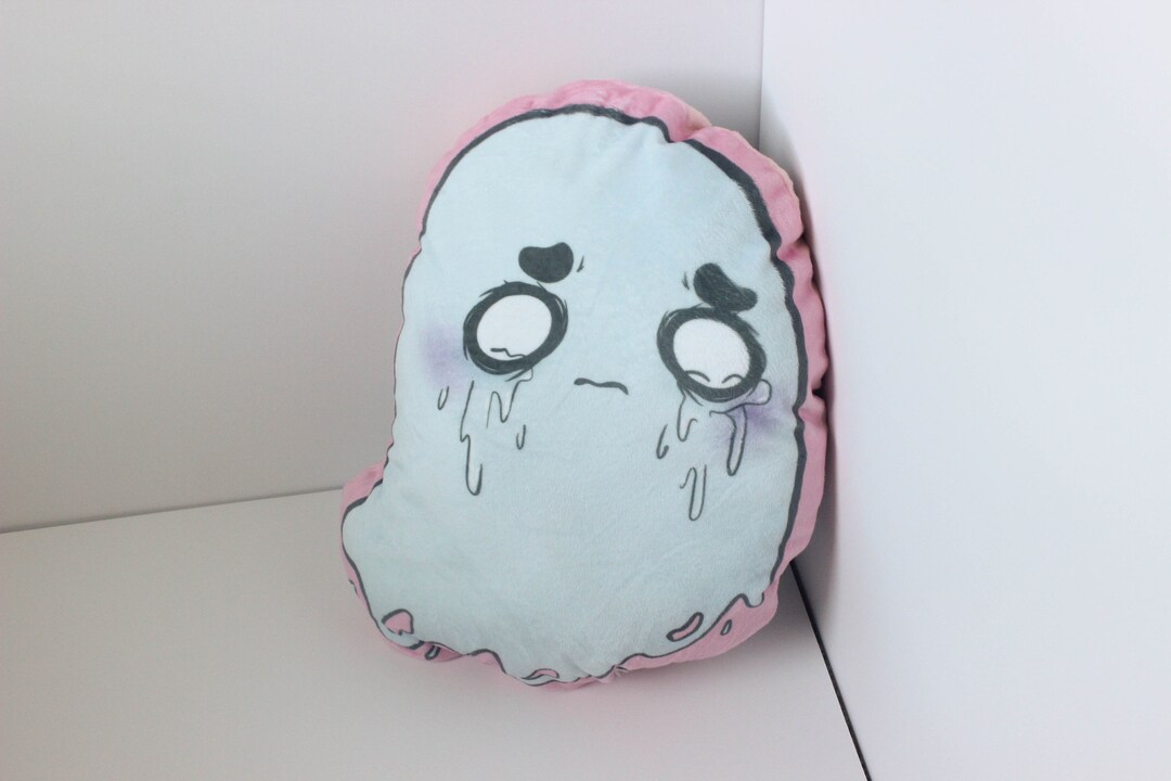 12.5 Sad Ghost / Mad Ghost Minky Pillow Minky Pillow Case Ghost Pillow