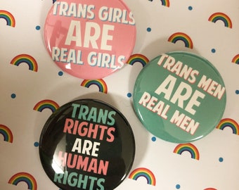 1,5 "Runde LGBT Pride Buttons | LGBT Pride | Transgender | LGBTQIA+ | Transgender Pride