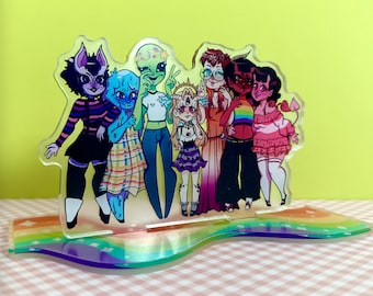 Monster Girls Pride Acrylic Standee | Monster Girl Acrylic Standee | Pride | Lesbian | Sapphic | Agender | Bisexual | Queer | Demisexual