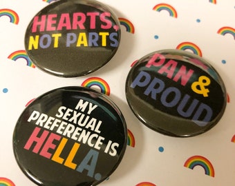 1.5"runde LGBT Pride Buttons | LGBT Pride | Pride | Pansexuell | Gay | LGBTQIA+ | Pansexuell Pride | Pansexuell Flair