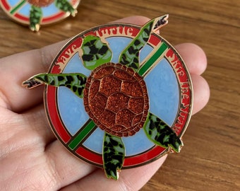 Save A Turtle, Skip The Straw Enamel Pin | Starbucks Barista Inspired Enamel Pin | Barista Pin | Save The Turtles | Anti Straw Pin