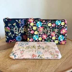 Cotton flower printed pouch