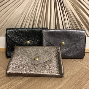 Geldbörse aus Metallic-Leder für Damen