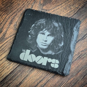 The Doors Jim Morrison Slate Coaster, Tea Coffee Gin Beer Wine Whisky Laser Engraved Gift, Wedding, Birthday, Anniversary, Christmas