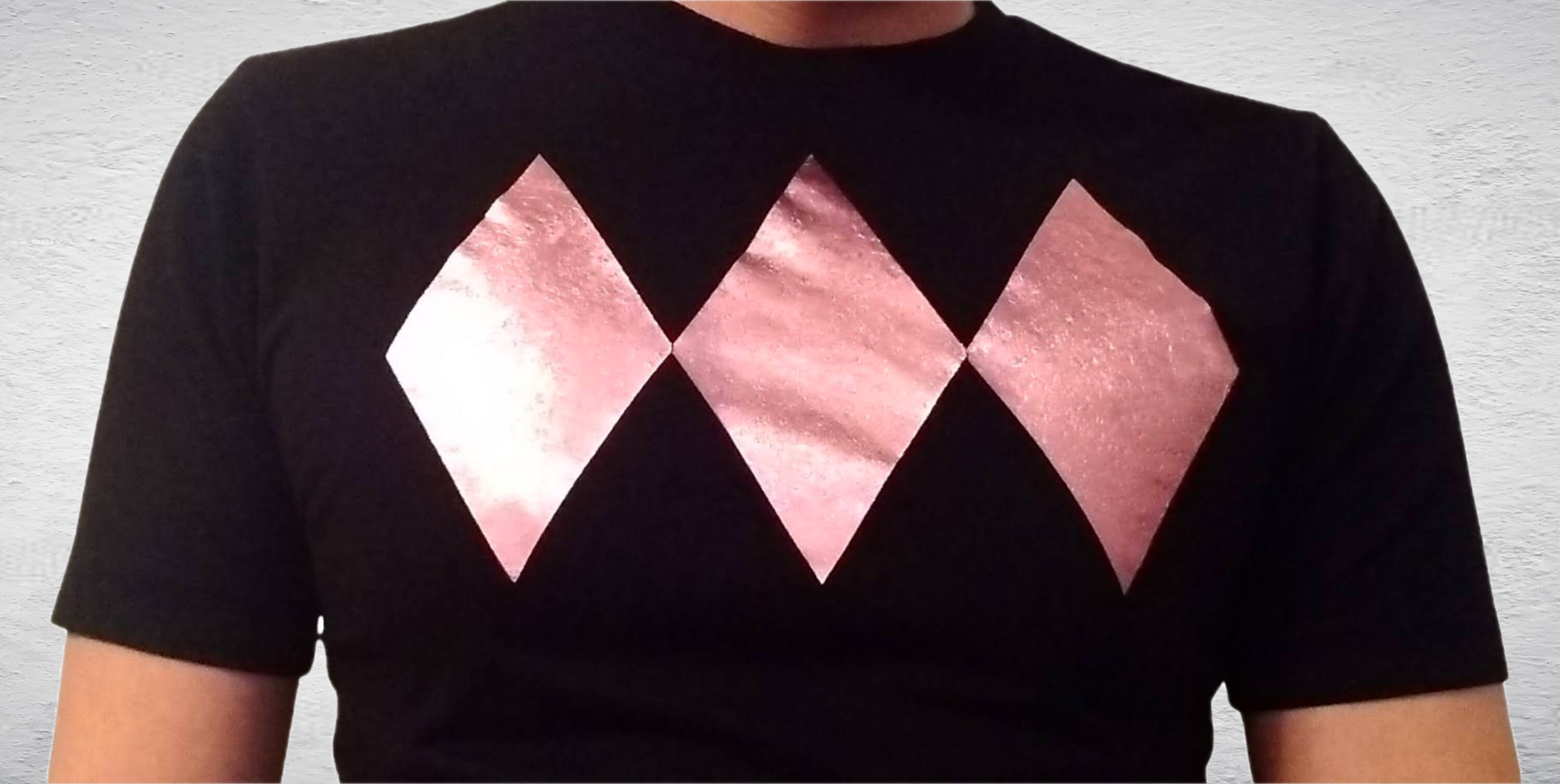 Superhero T Shirt. Pink Diamond Black 