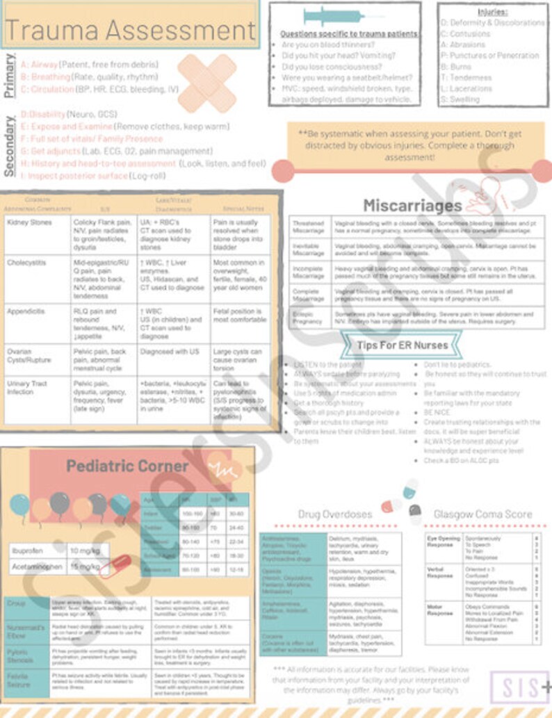 ER Nursing Nursing Cheat Sheets Nursing School Nurse Gift Digital