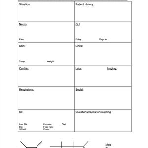ICU Report Sheet | ICU Nurse | Nursing School | Registered Nurse | Intensive Care Unit |Digital Download
