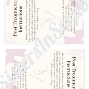 Botox Aftercare Card | Post care Instructions | Neurotoxin | Injectables | Nurse Injector | Aesthetic Nurse Injector | Registered Nurse