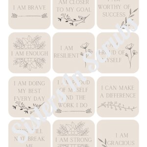 Cartes d'affirmation | Affirmations d'infirmière | Affirmations d'étudiants en soins infirmiers | Affirmations de soins de santé | Tan + Noir | Téléchargement numérique