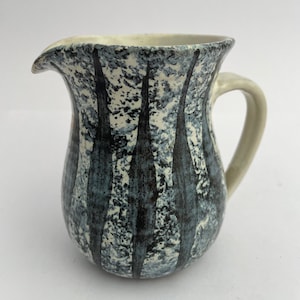 Vintage Australian Pottery Jug/ Milk/ Gravy Blue Black design 1960s Collectible Small Antique