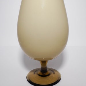 White Empoli Cased Glass Stemmed Balloon Vase 1960s Vintage
