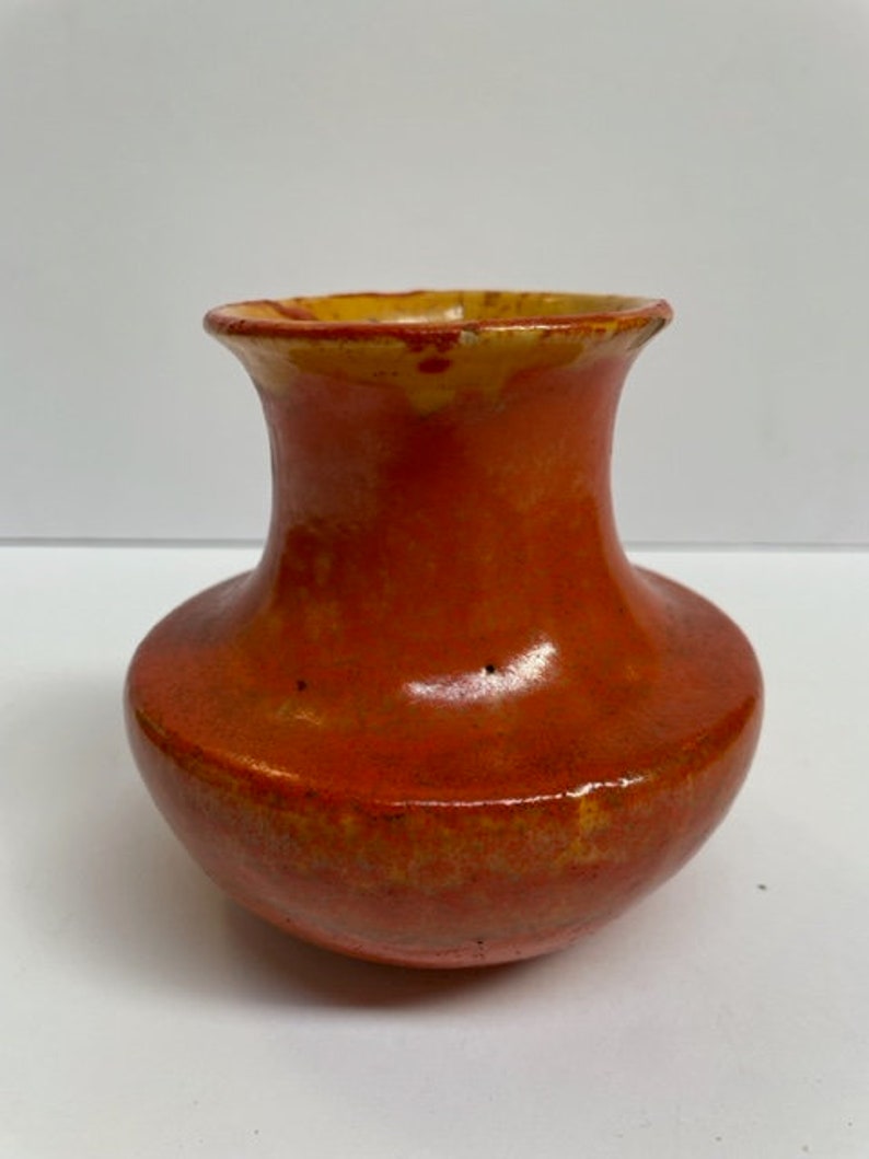 Vintage Frank Candy 'candy Ware' Orange Pottery Vase Etsy