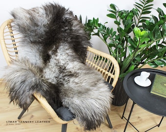 Natuurlijk schapenvachtkleed, Scandinavisch decor, verjaardagscadeau, nul afval, werk vanuit huis, yogamat, sprei, kantoordecor