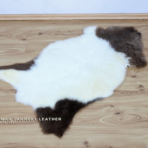 Natural Sheepskin Rug, Leather Area Rug, Farmhouse Decor, Gift for Mum, Rug Sheepskin Throw, Unique Colour