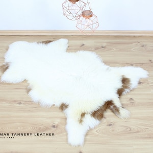 Natural Sheepskin Rug, Leather Area Rug, Farmhouse Decor, Gift for Mum, Rug Sheepskin Throw, Unique Colour