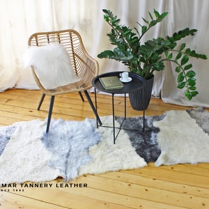 DESIGNER CARPET Natural Sheepskin Rug, Housewarming Gift, Scandinavian Rug, Handmade, Unique Gifts, Zero Waste