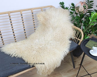 Exclusive Gotland Scandinavian Sheepskin, Luxury Rug, Shabby Chic, Natural Leather Rug, Office Decor, Christmas Gift