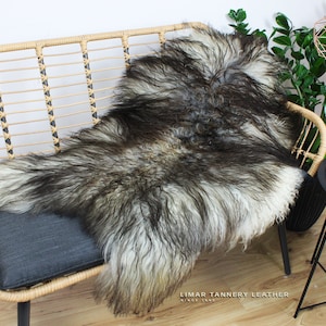 Delightful Icelandic Sheepskin Rug, Long Beautiful Hair, Gift for Mum, Sheepskin Throw, Office Decor, Unique Gifts, Zero Waste