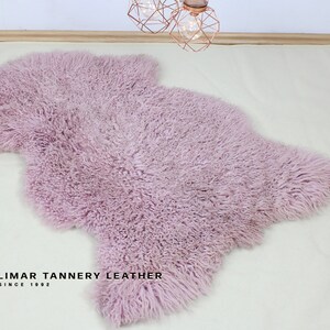 Genuine Sheepskin Rug, Home Decor, Unique Gifts, Dyed Sheepskin Curly Hair, Scandinavian, Sheepskin Throw