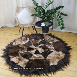 Natural Rug, Sheepskin Handmade, Scandinavian Decor, Unique Gifts, Leather Area Rug, Home Decor, Zero Waste