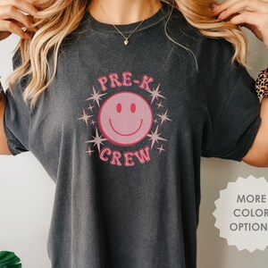 Pre-K Teacher Shirt, Preschool Crew, Comfort Colors®, Retro Teacher Tee, Teacher Back to School Shirt, Cute Teacher Gift, Kinder Outfit