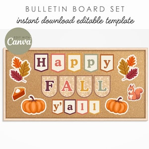 Fall Halloween Classroom Decor, Bulletin Board Letters, Editable in Canva, Letter Printables, Bulletin Board Prints, INSTANT DOWNLOAD PDF