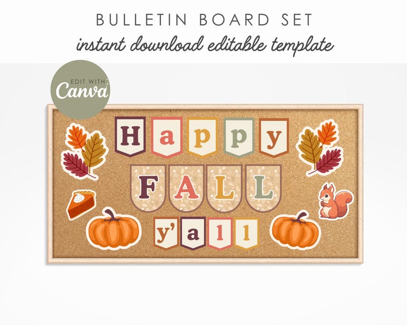 Fall Halloween Classroom Decor, Bulletin Board Letters, Editable in