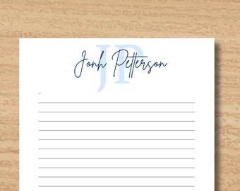 Custom Notepad with Name and Initials, featuring a Modern Design. Personal Note Pad, ideal for Her. A Personalized Pad perfect for gifts.