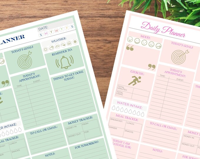 Daily Planner Pad / Desk Planner with Habit Tracker | Daily Notepad | To-Do List Desk Pad Planner/Daily schedule/large pad
