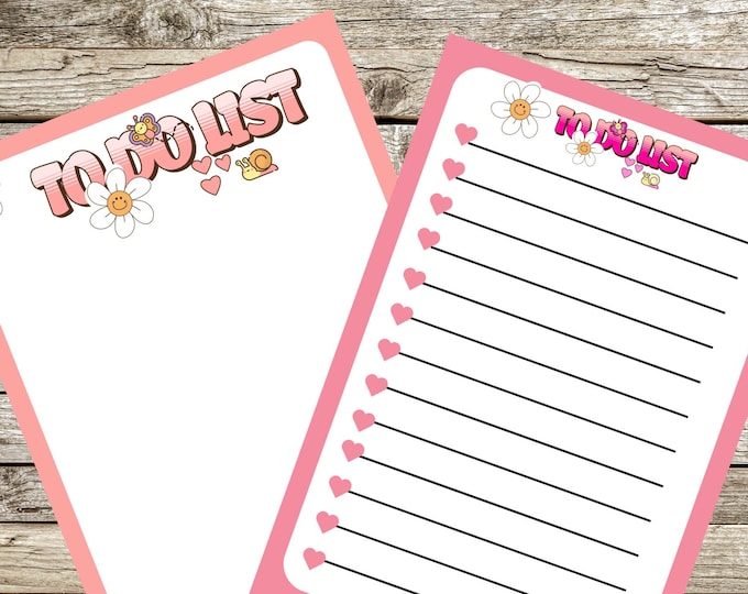 To Do List/ Notepad Lined or Blank/Magnetic pad To do list/ Gift Mothe's Day/Groovy Notepad, Task Note/ Gift for her/