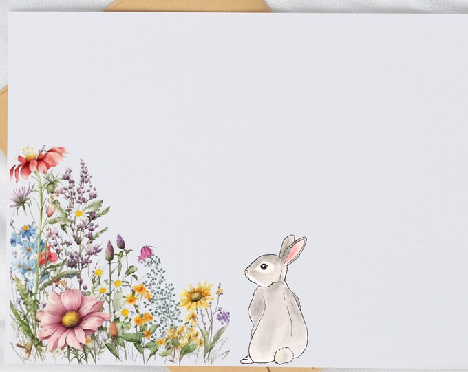 Set Personalized Notecard Wildflowers cards Custom name /10 elegant design perfect Christmas gift or for all occasion