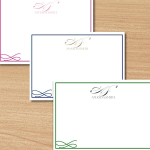 Personalisiertes Briefpapier - Flaches Notizkartenset für Familien, Frauen, benutzerdefinierte Karten für Dankes- und Anlassmitteilungen