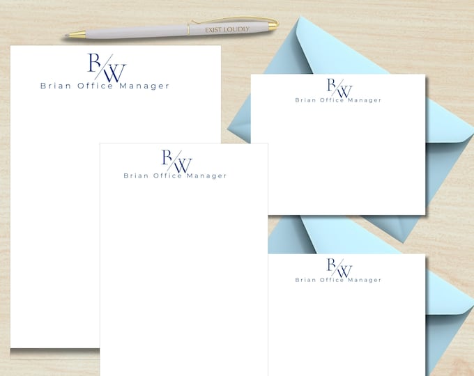 Personalized Notepad Set | Complete Gift Sets | Personalized Monogrammed Gifts | Writing Notepads | Elegant Business Stationery
