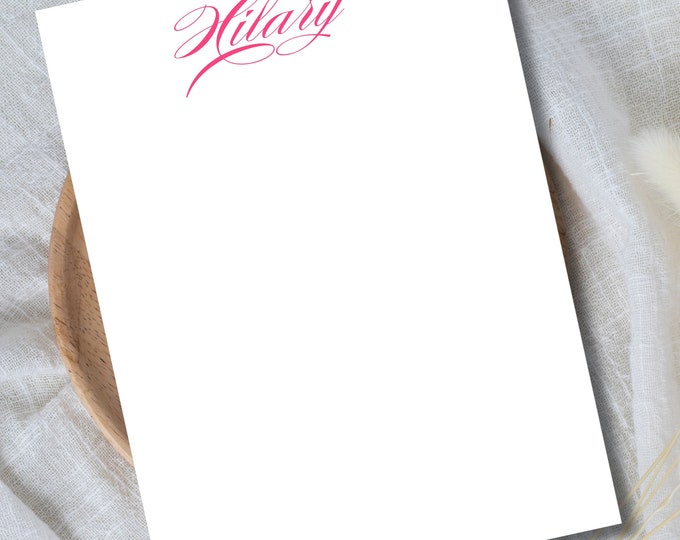 Personalized Notepad, Custom Notepad, Personalized Stationery, Writing Pad,  Calligraphy Notepad, Charming Script, Gift for Her, for teacher